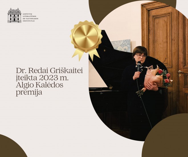 2023 m. Algio Kalėdos premija – dr. Redai Griškaitei