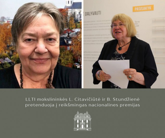 LLTI mokslininkės L. Citavičiūtė ir B. Stundžienė pretenduoja į reikšmingas nacionalines premijas
