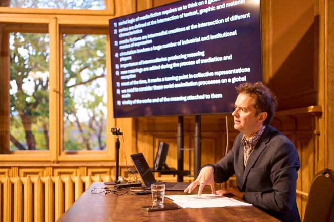 Institute paskaitas skaitė vienas žymiausių prancūzų populiariosios literatūros ir medijų kultūros tyrėjų
