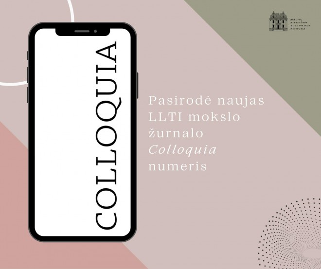 Pasirodė naujas LLTI mokslo žurnalo „Colloquia“ numeris!