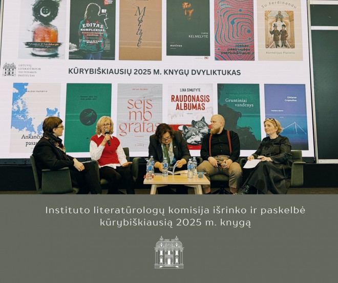 Instituto literatūrologų komisija išrinko ir paskelbė kūrybiškiausią 2025 m. knygą